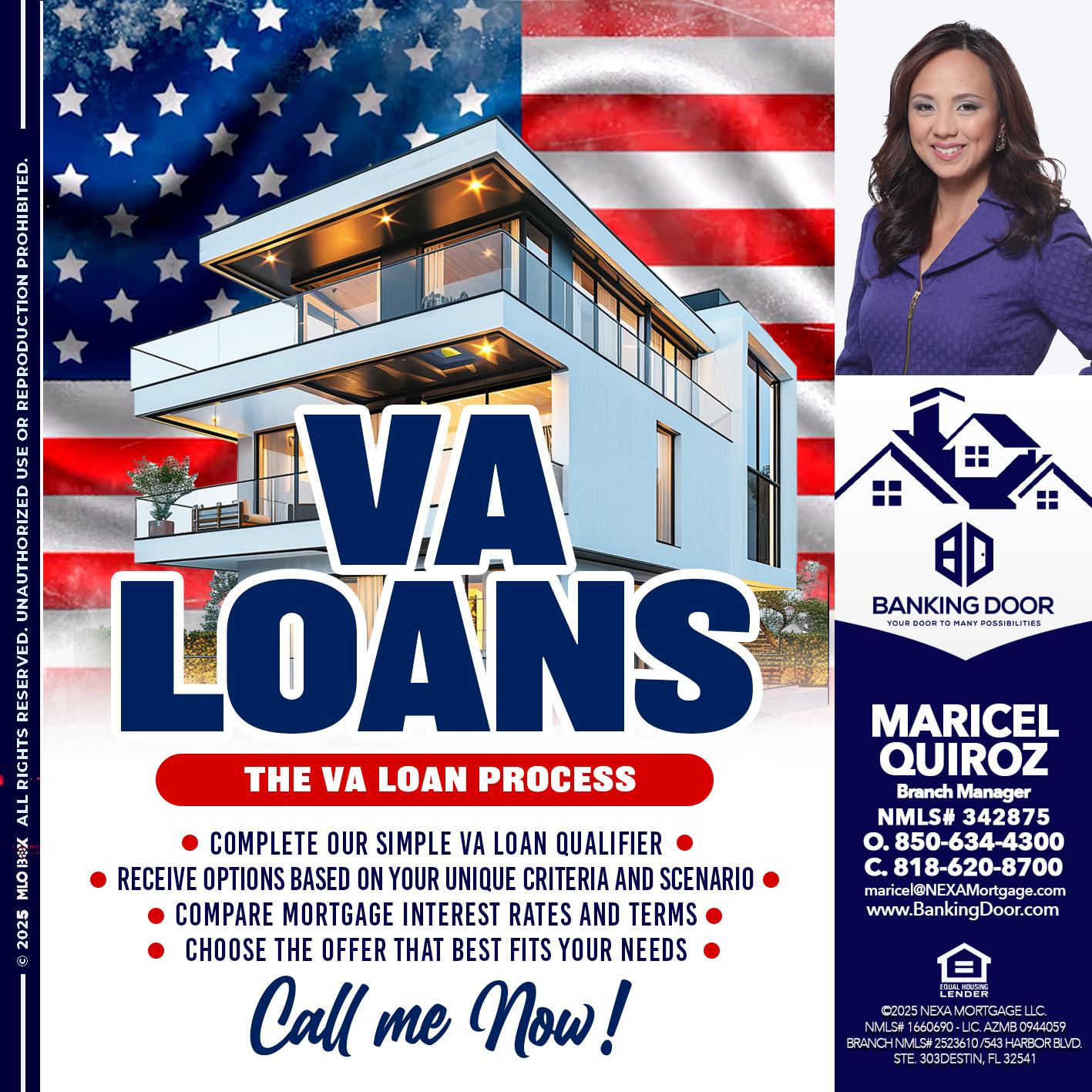 VA LOANS - Maricel Quiroz -Branch Manager