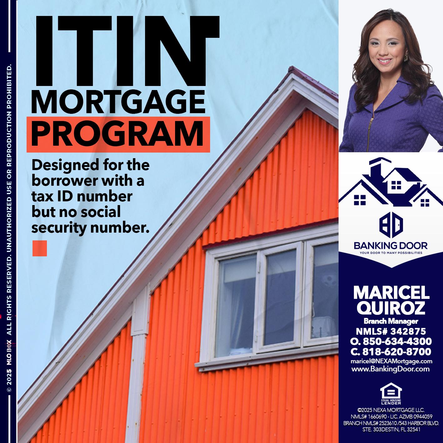 ITIN PROGRAM - Maricel Quiroz -Branch Manager