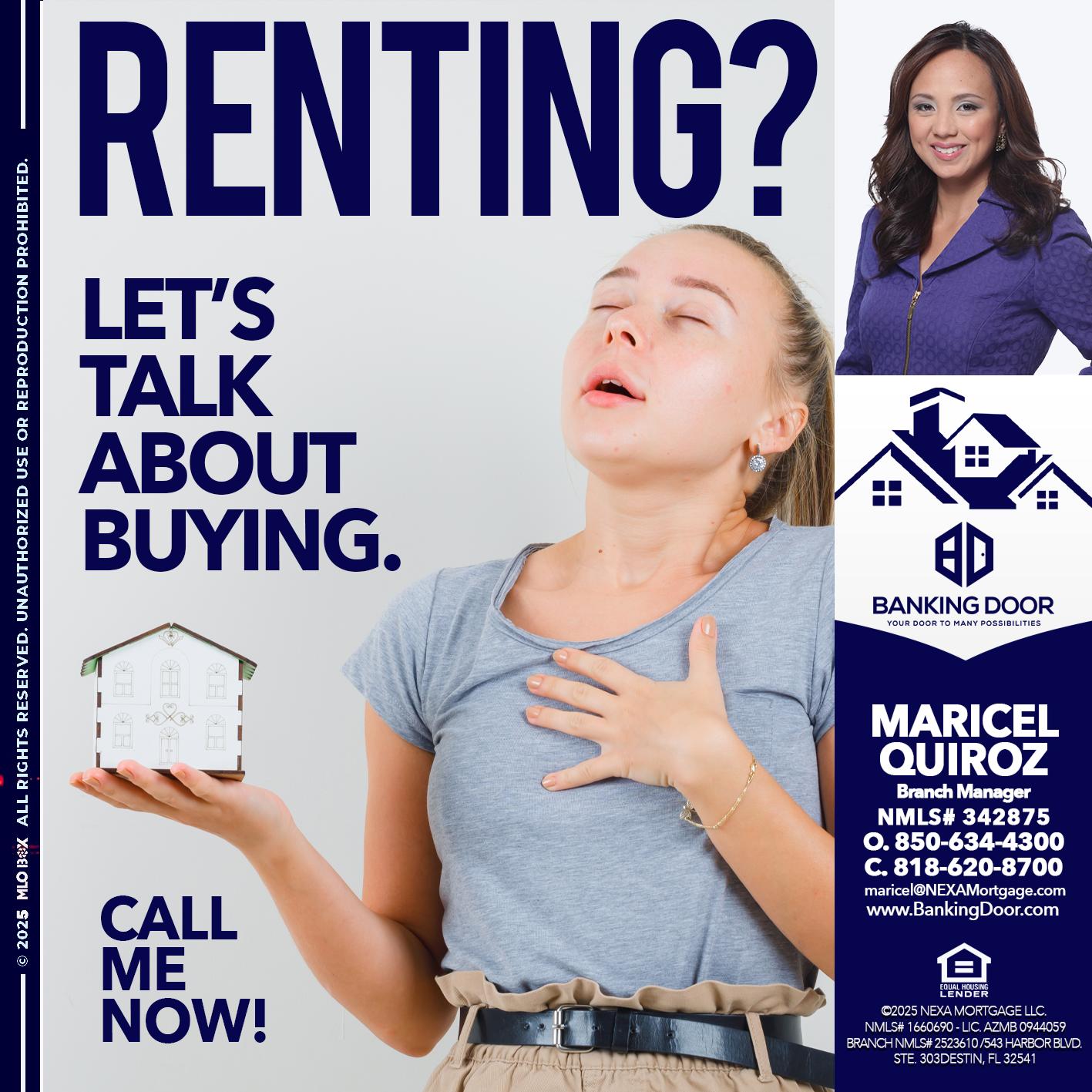 RENTING? - Maricel Quiroz -Branch Manager