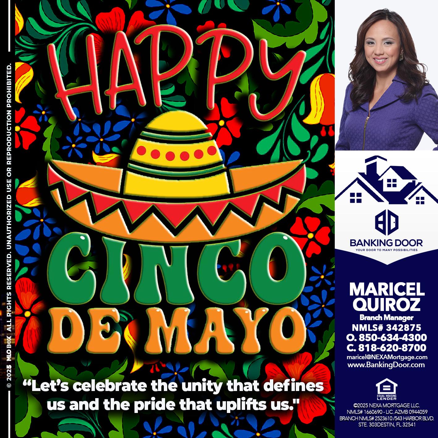 Happy 5 de Mayo - Maricel Quiroz -Branch Manager