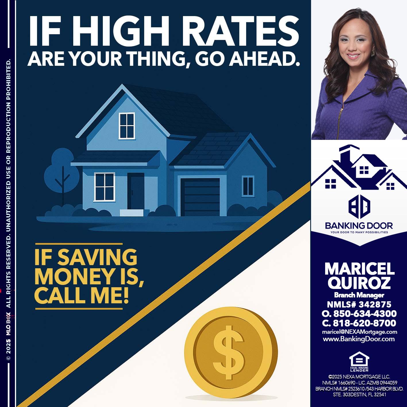 IF HIGH RATES - Maricel Quiroz -Branch Manager