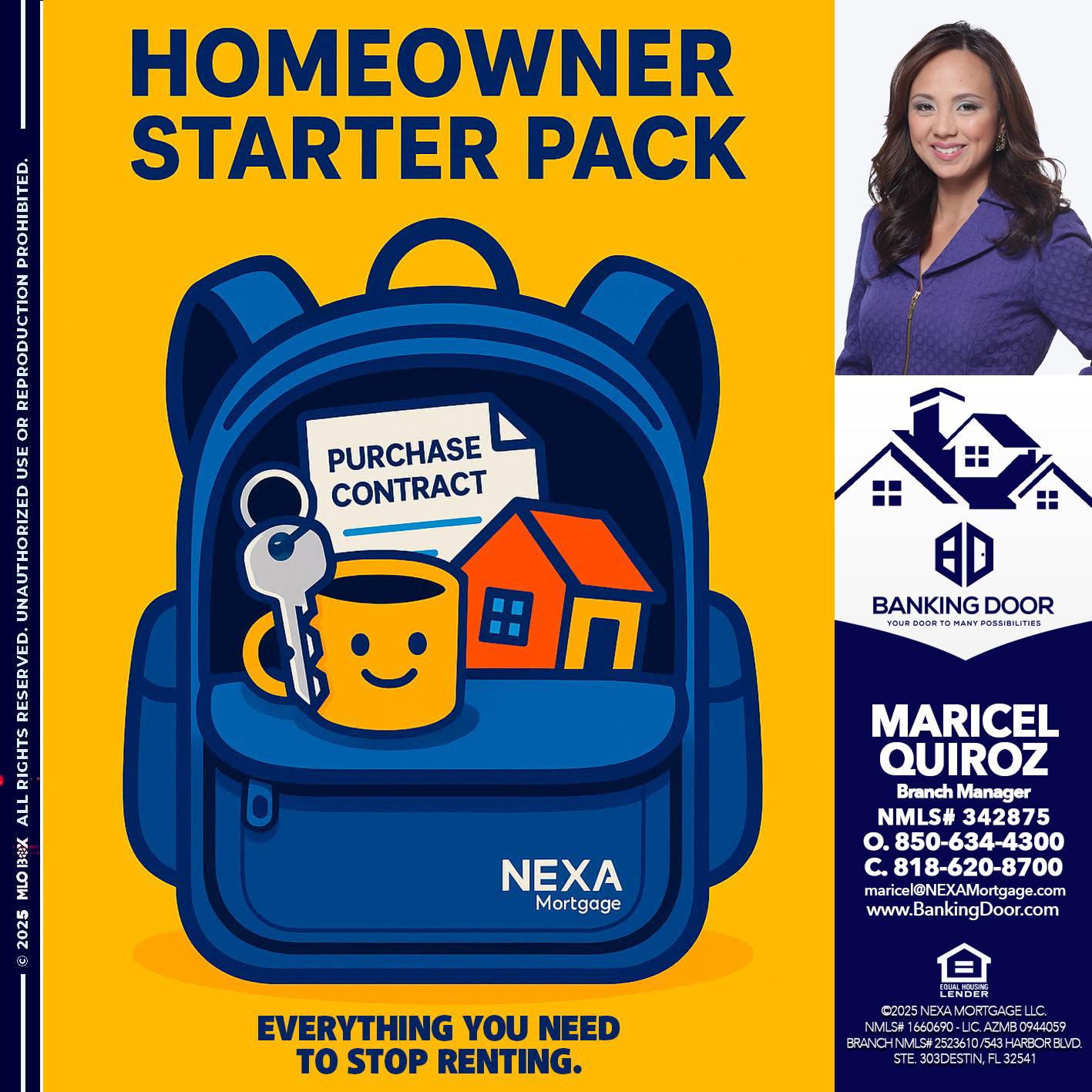 NEED A HOMEOWNER PACK.. - Maricel Quiroz -Branch Manager