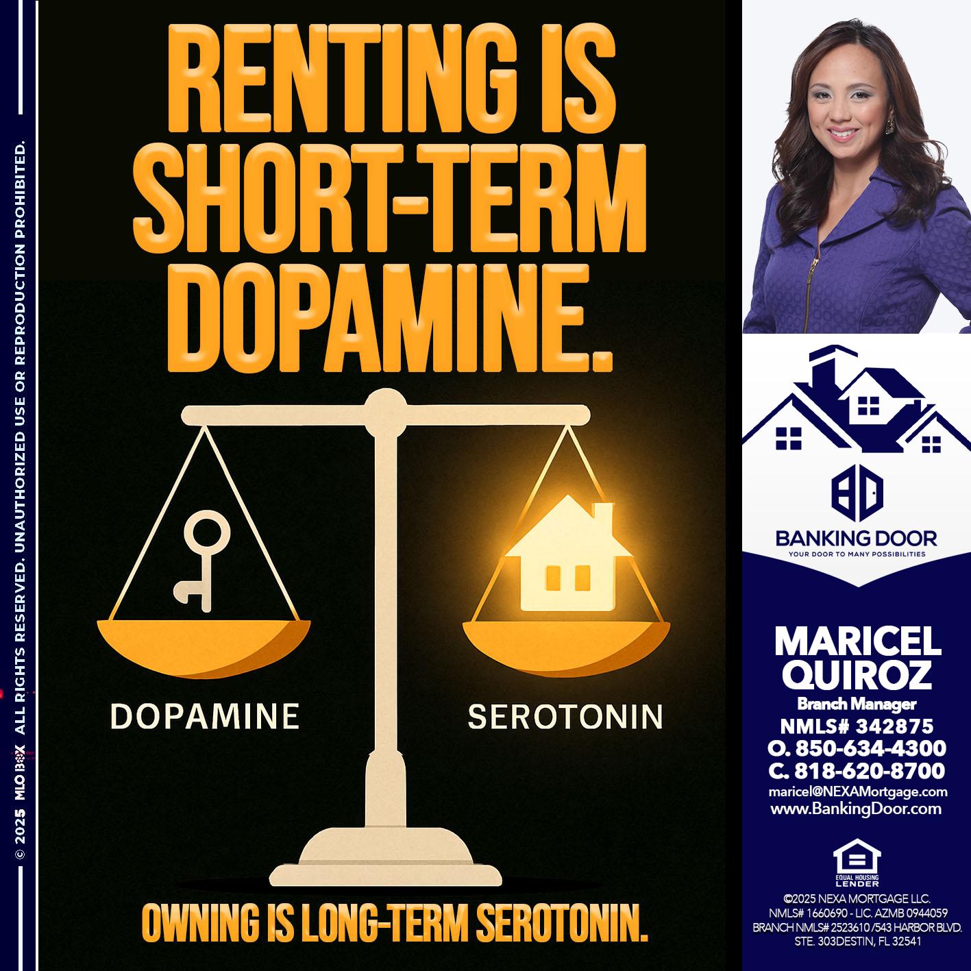 RENTING IS SHORT TERM - Maricel Quiroz -Branch Manager