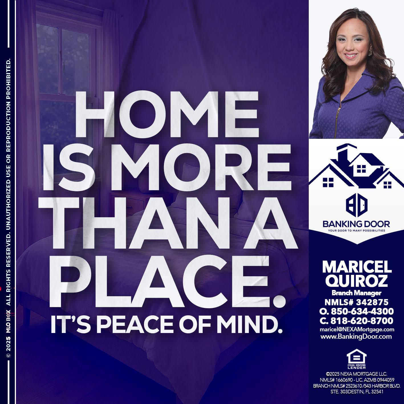 HOME IS MORE - Maricel Quiroz -Branch Manager