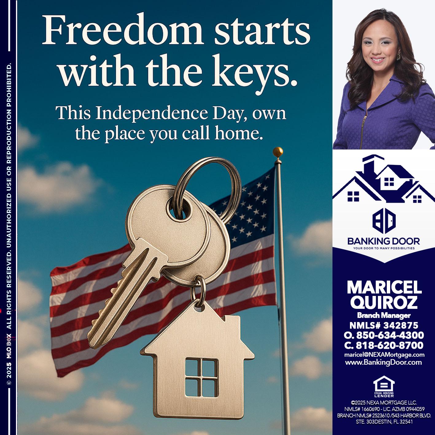 FREEDOM STARTS - Maricel Quiroz -Branch Manager