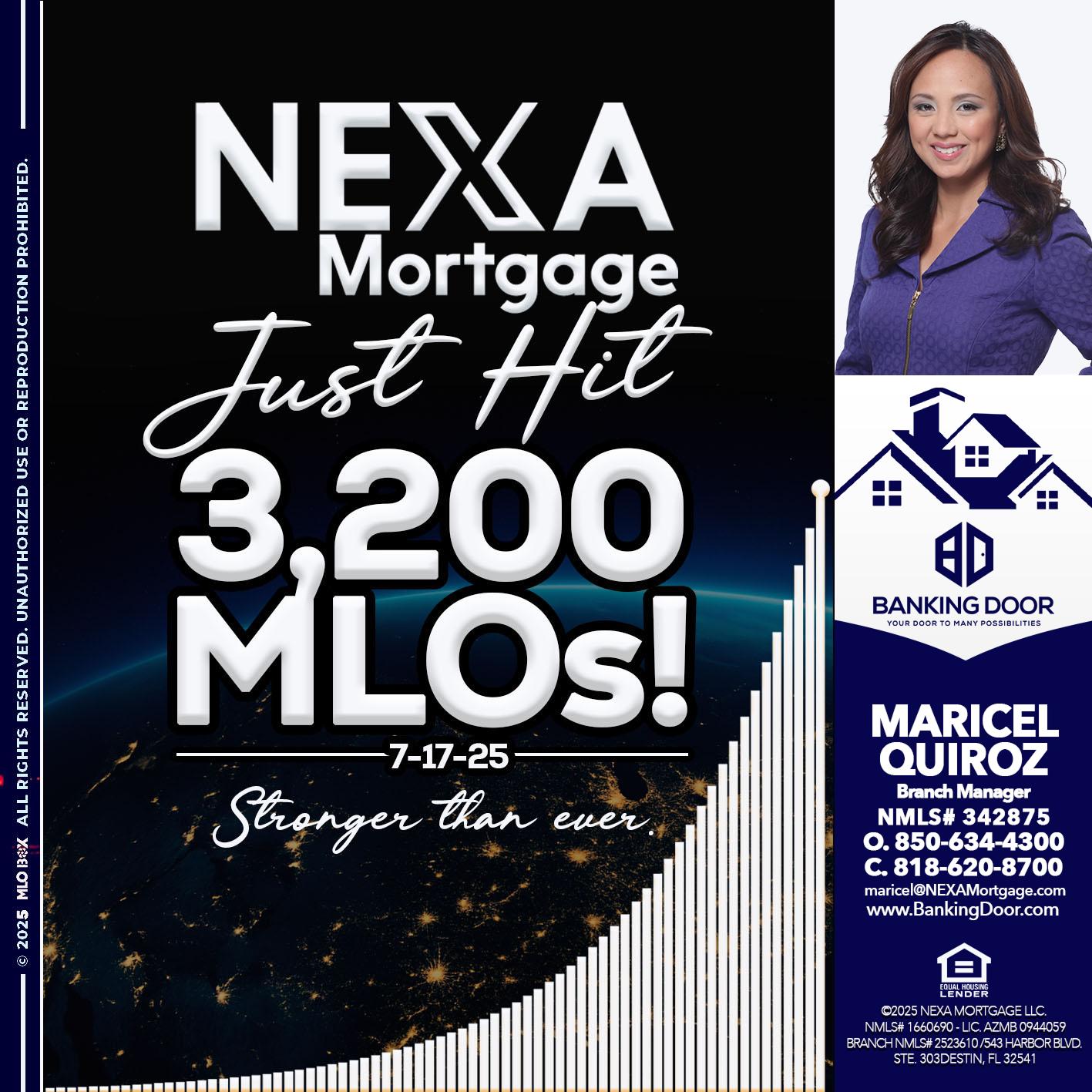 3200 MLOs - Maricel Quiroz -Branch Manager