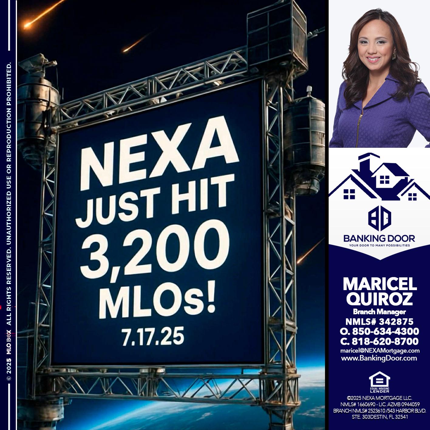 NEXA JUST HIT 3,200 - Maricel Quiroz -Branch Manager