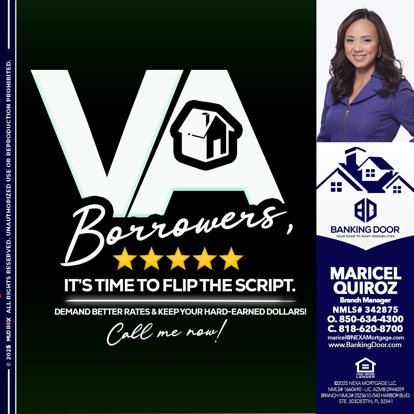 VA BORROWERS - Maricel Quiroz -Branch Manager