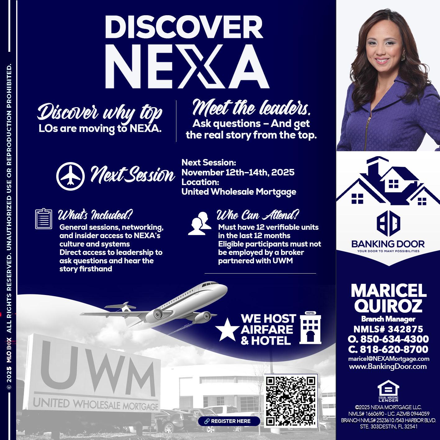DISCOVER NEXA - Maricel Quiroz -Branch Manager
