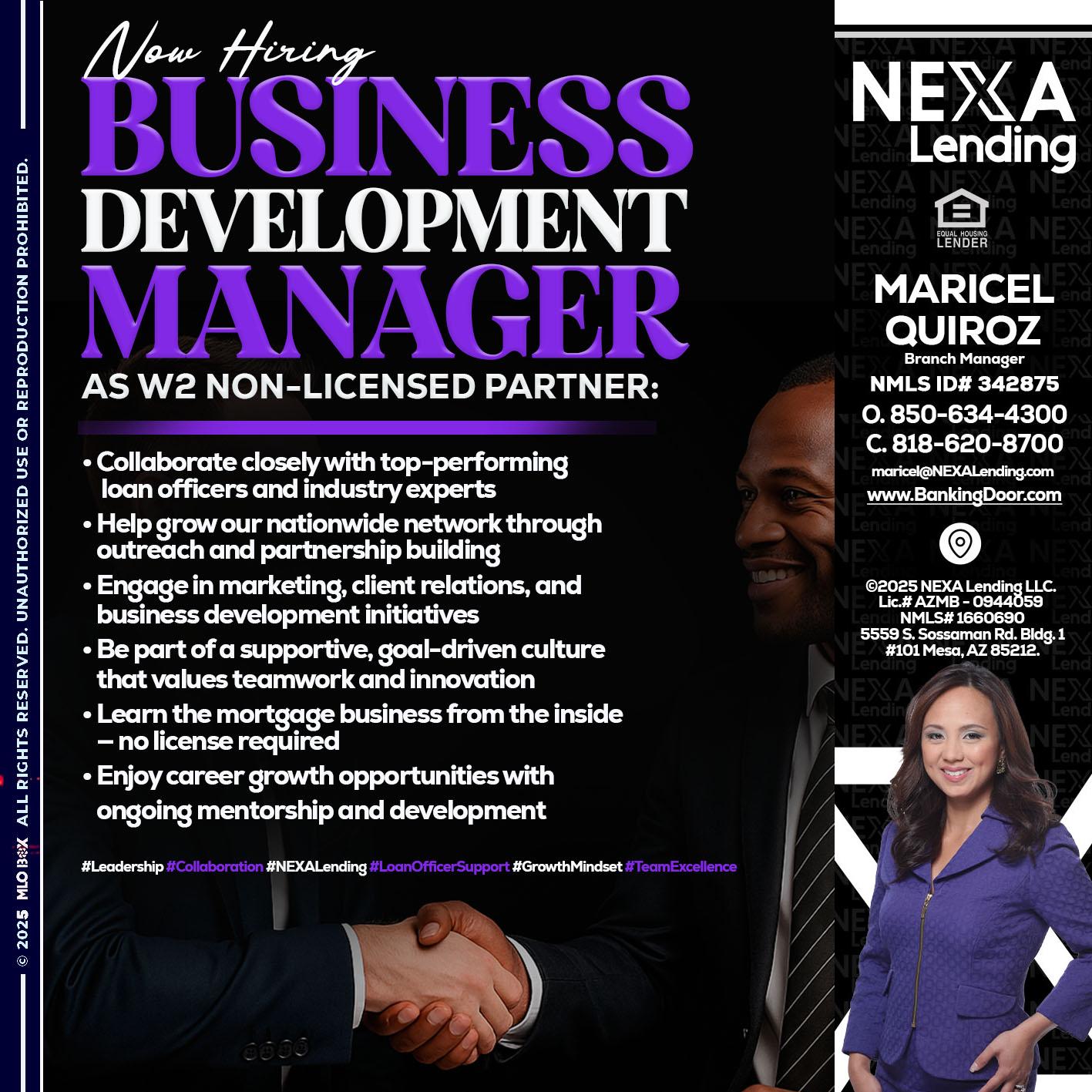 NOW HIRING - Maricel Quiroz -Branch Manager