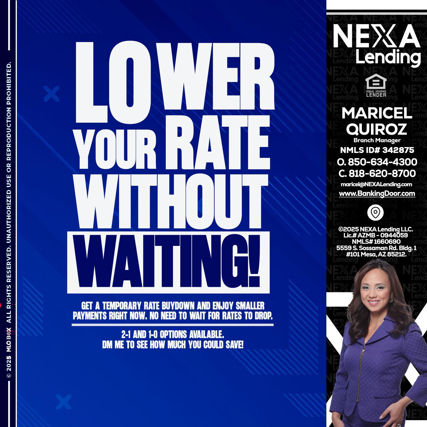 LOWER RATES - Maricel Quiroz -Branch Manager