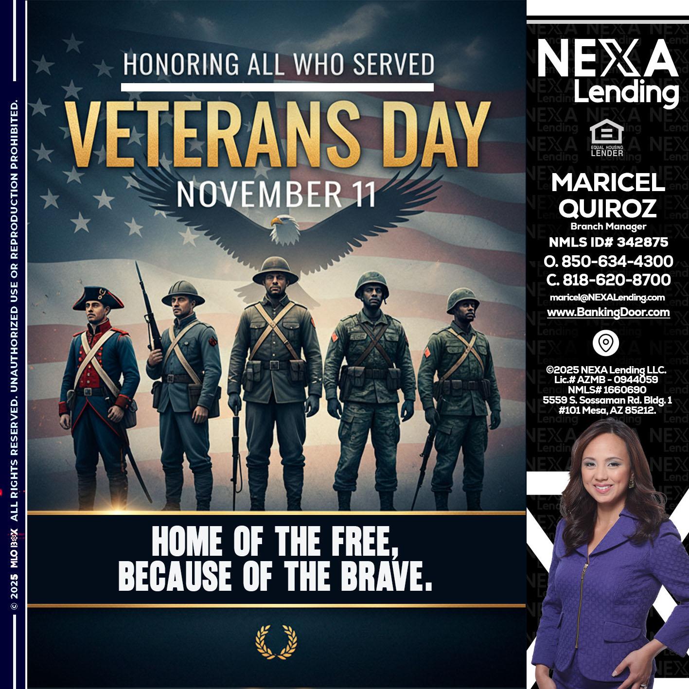 Veterans Day - Maricel Quiroz -Branch Manager
