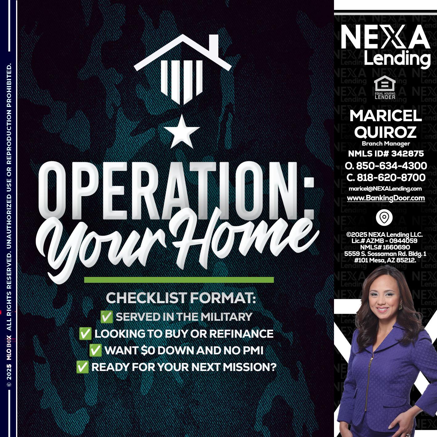 OPERATION YOUR HOME - Maricel Quiroz -Branch Manager