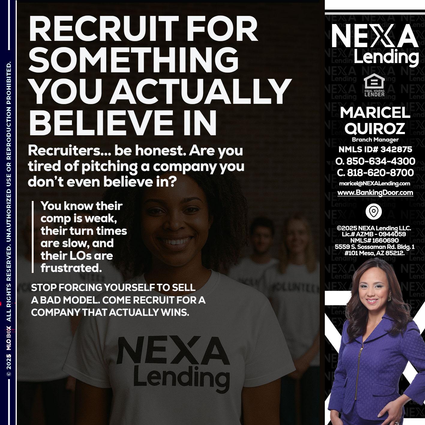 RECRUITING - Maricel Quiroz -Branch Manager