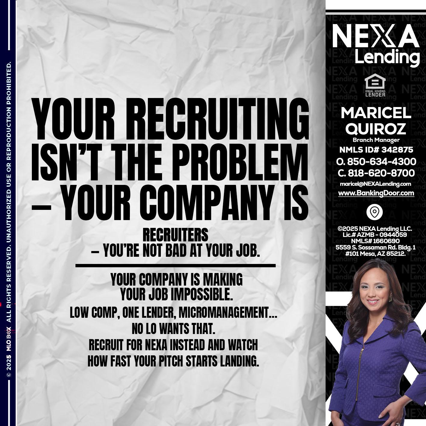 YOUR RECRUITING - Maricel Quiroz -Branch Manager