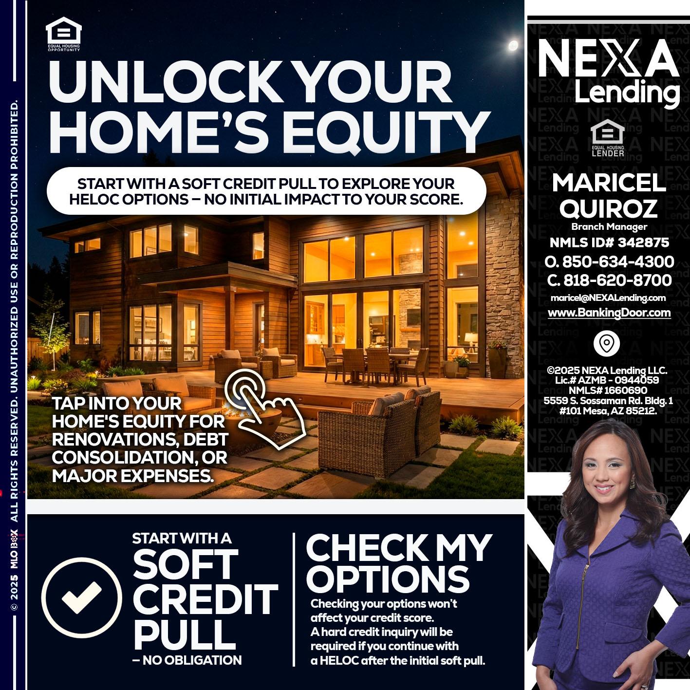 UNLOCK YOUR HOMES - Maricel Quiroz -Branch Manager