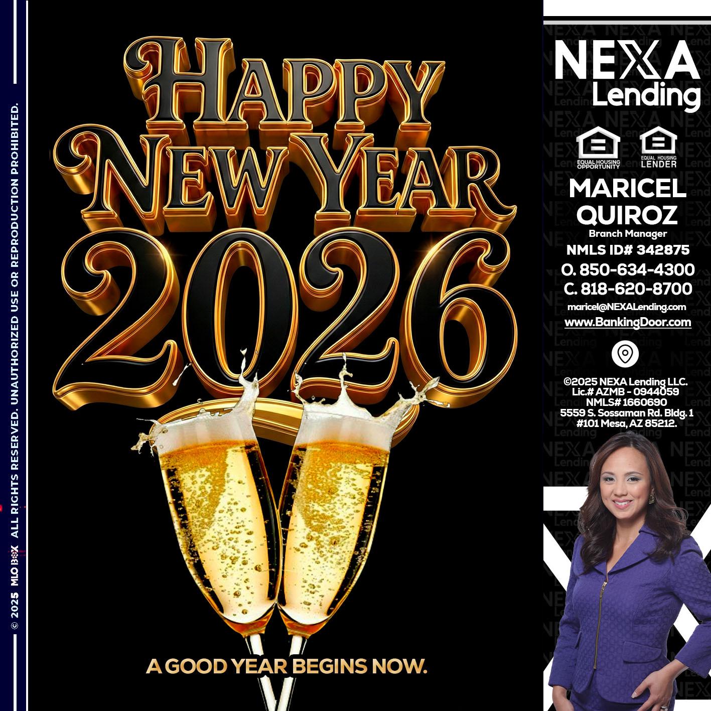 happy new year 2026 - Maricel Quiroz -Branch Manager