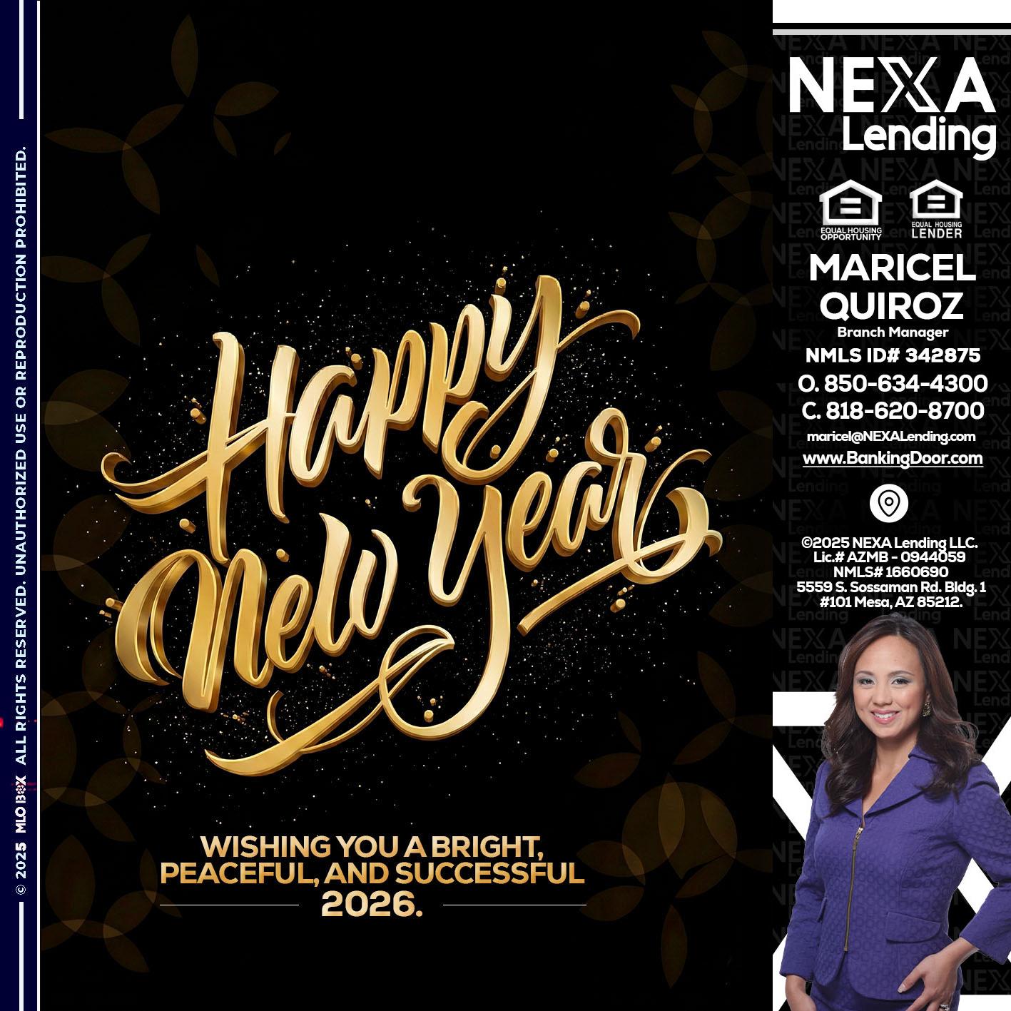 HAPPY NEW YEAR - Maricel Quiroz -Branch Manager