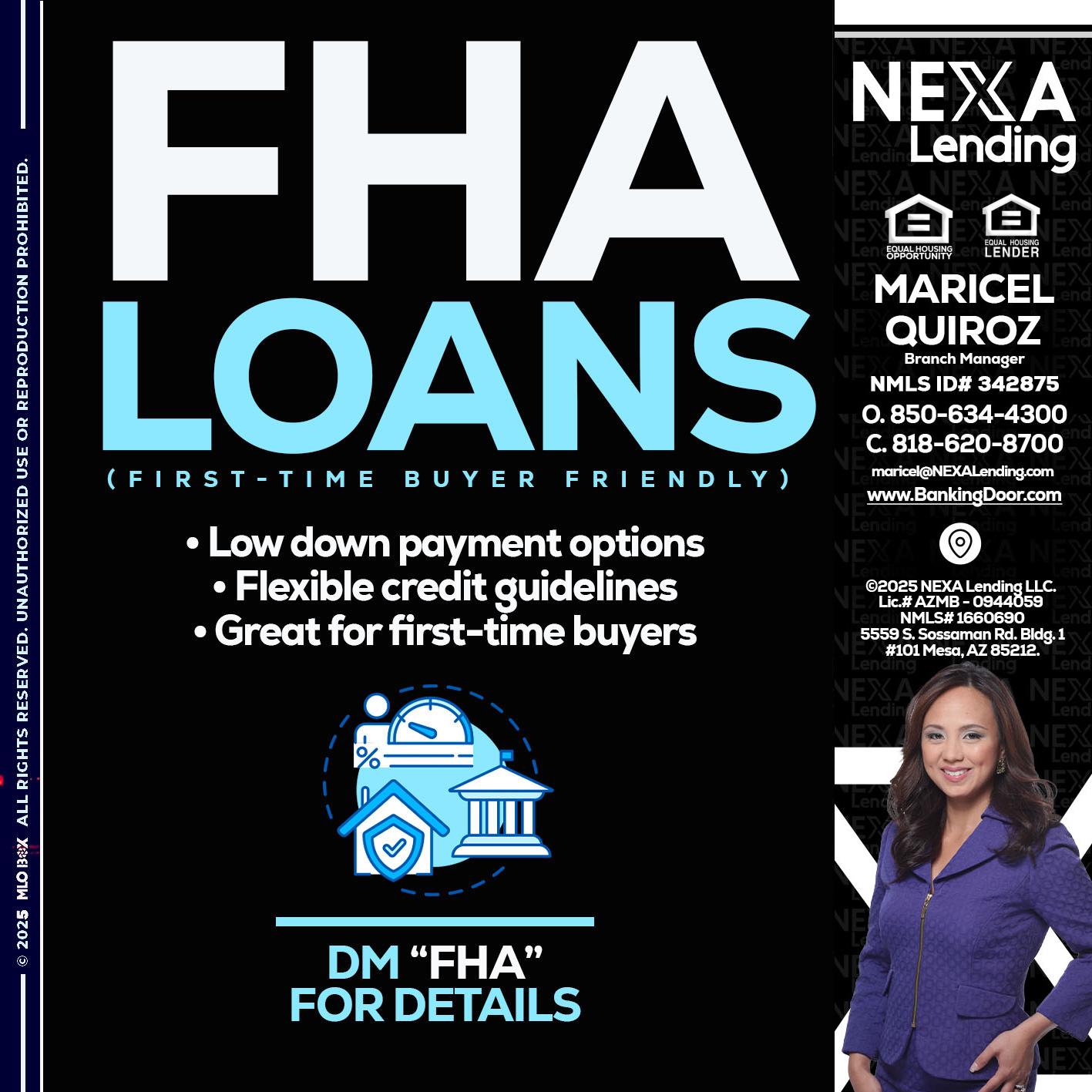FHA LOANS - Maricel Quiroz -Branch Manager