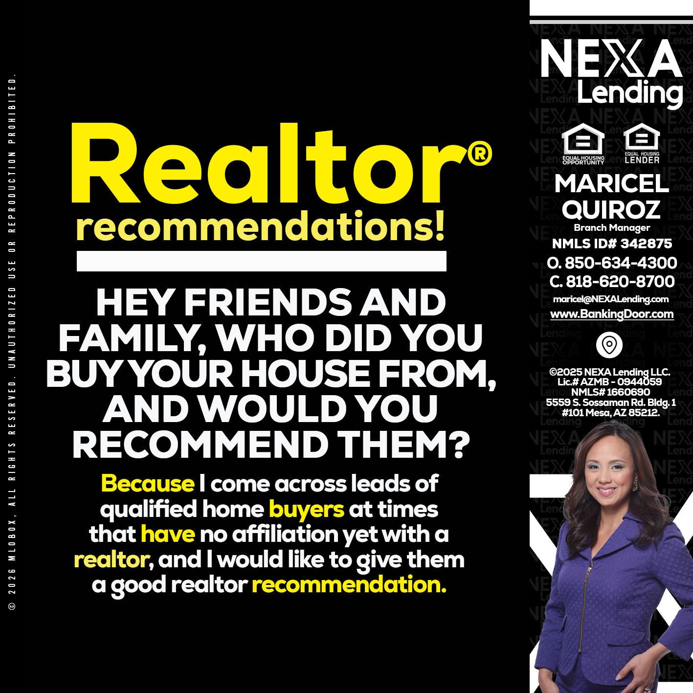 REALTOR - Maricel Quiroz -Branch Manager
