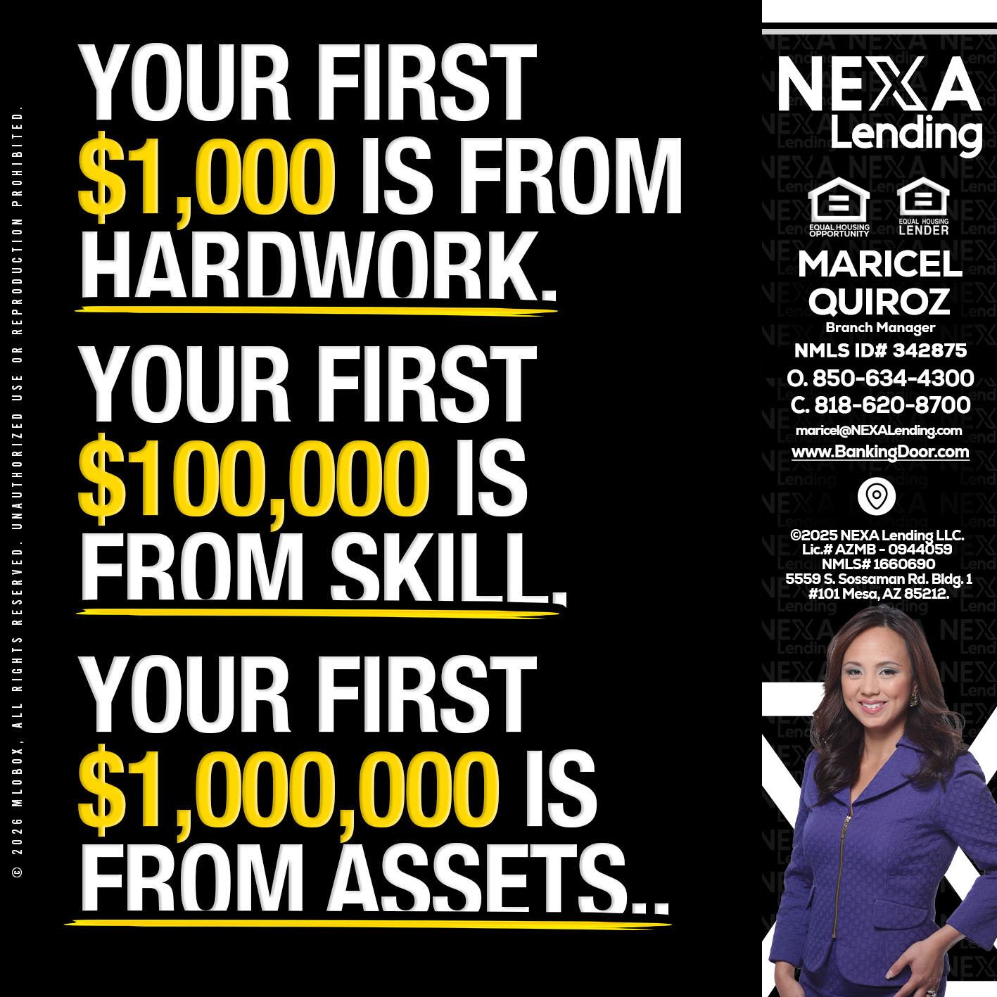 YOUR FIRST $1000 - Maricel Quiroz -Branch Manager
