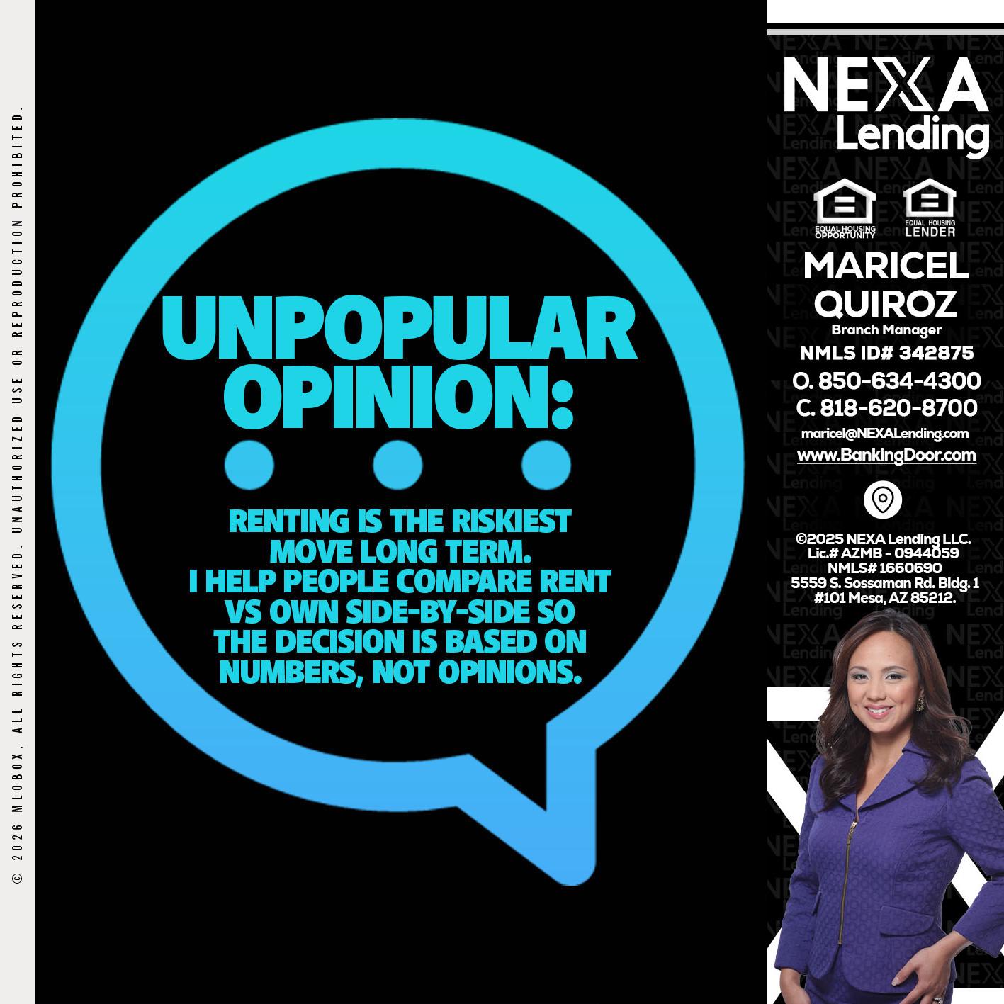 unpopular opinion - Maricel Quiroz -Branch Manager