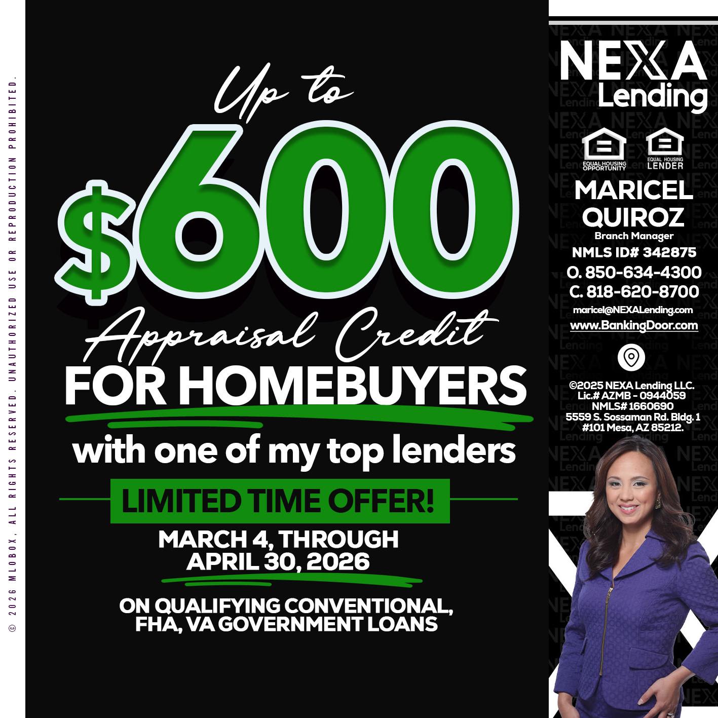 UP TO 600 - Maricel Quiroz -Branch Manager