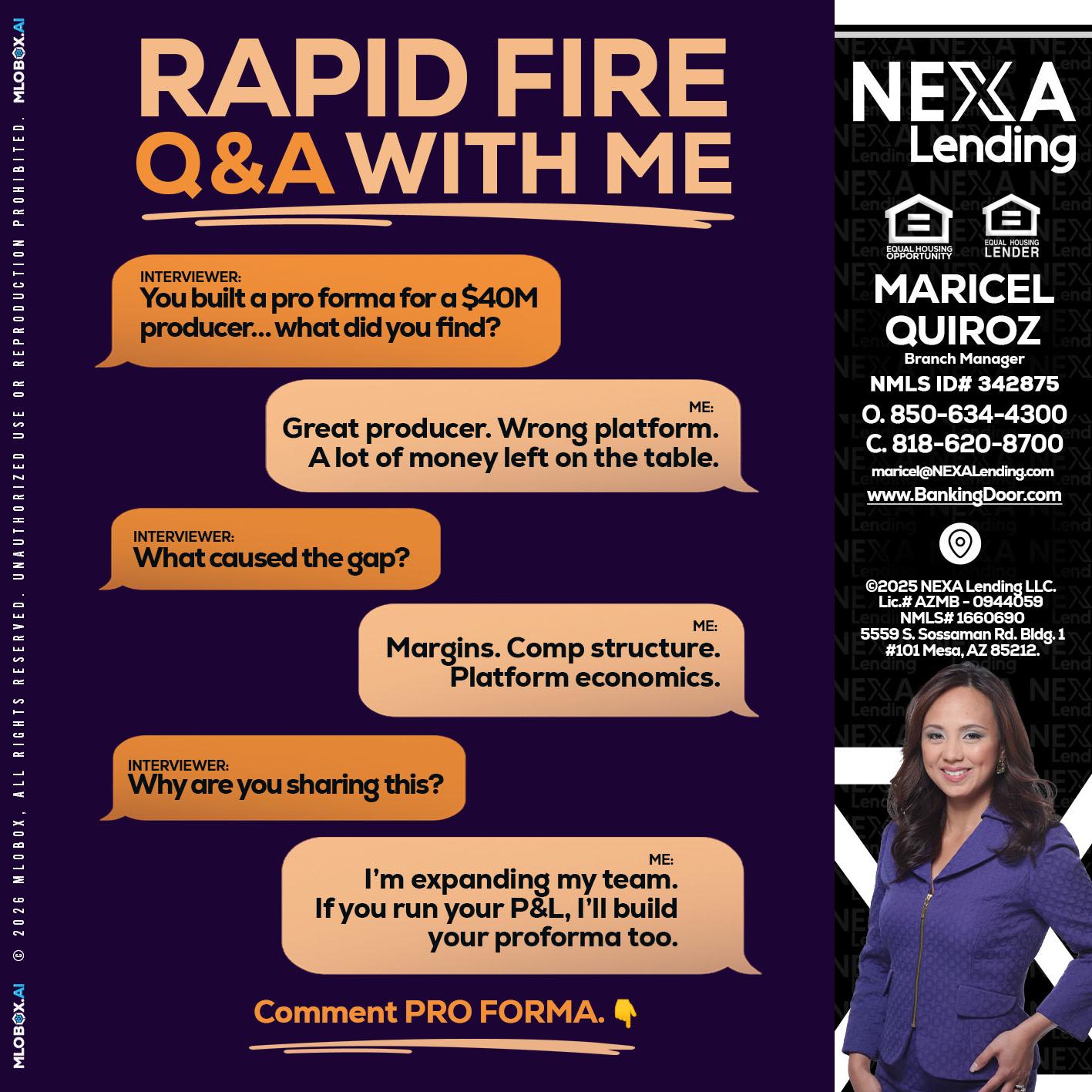RAPID FIRE - Maricel Quiroz -Branch Manager