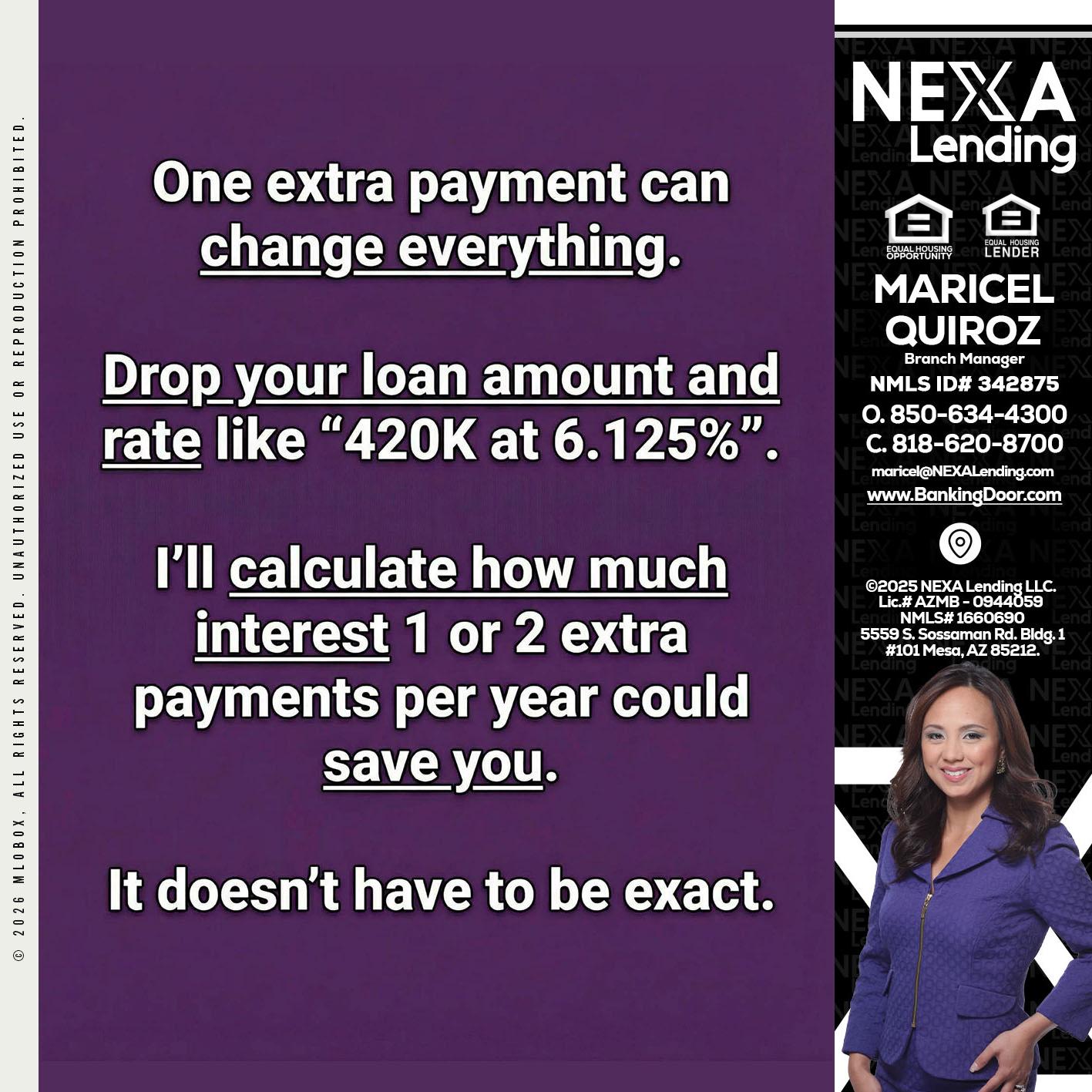 ONE EXTRA - Maricel Quiroz -Branch Manager