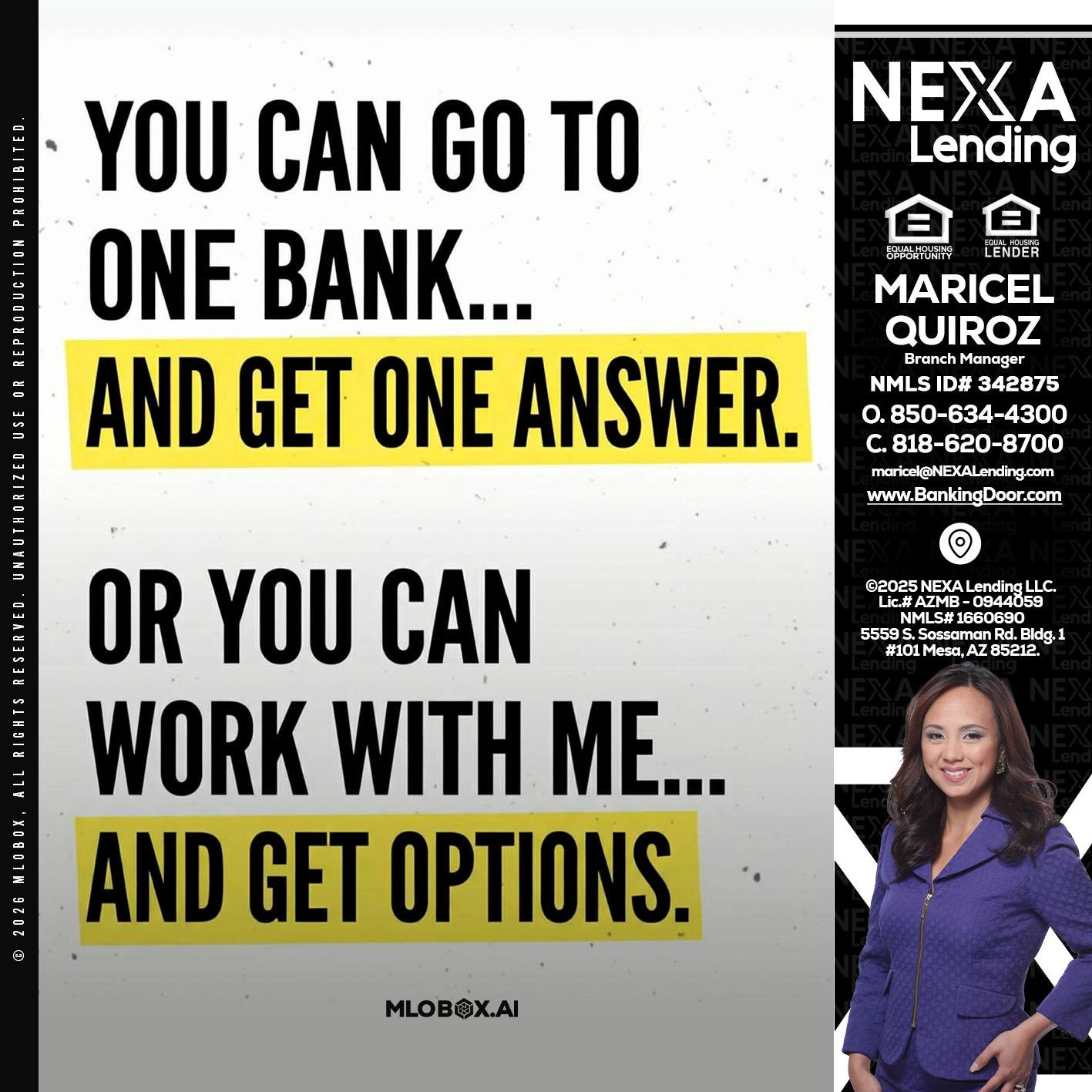 YOU CAN GO TO - Maricel Quiroz -Branch Manager