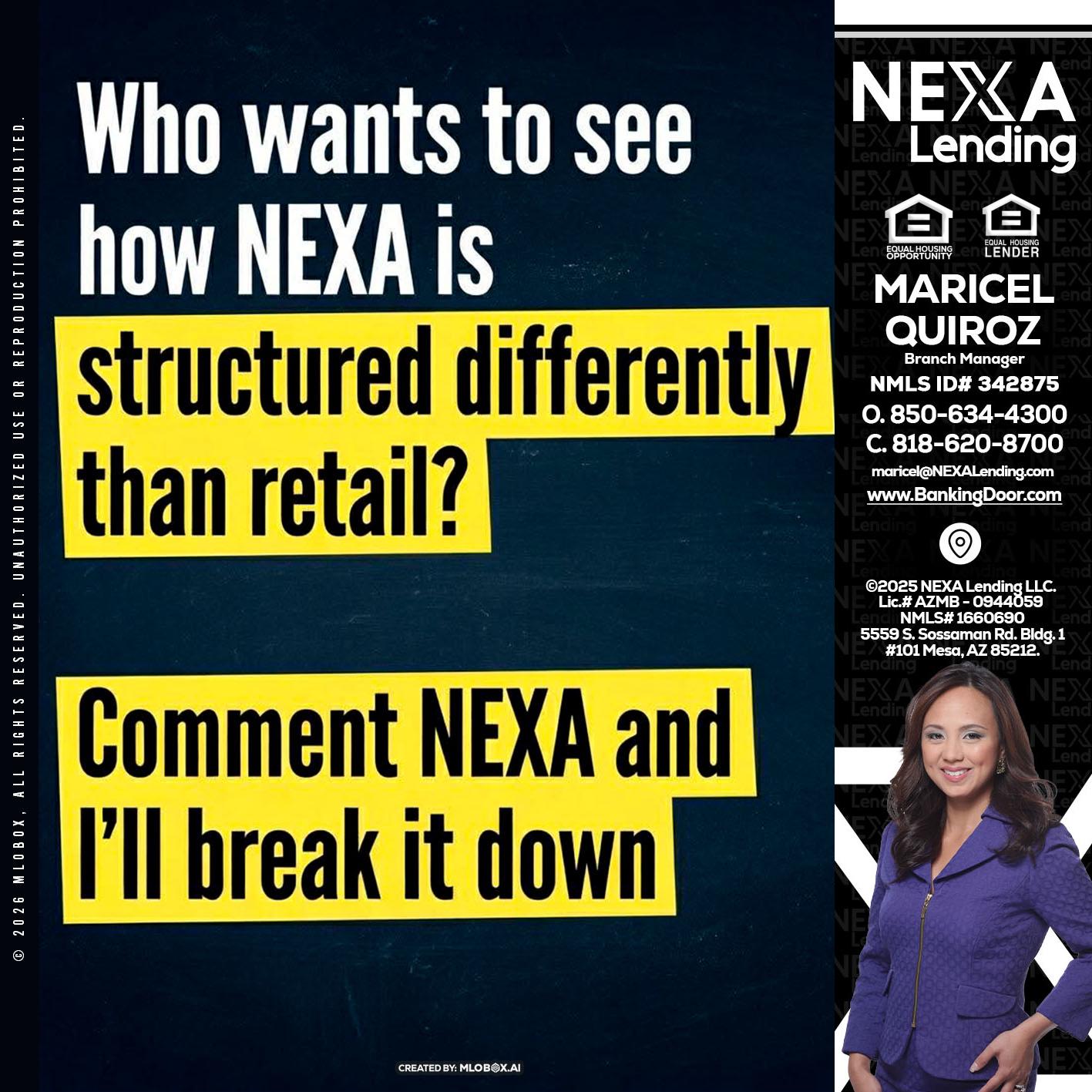 who want to see - Maricel Quiroz -Branch Manager