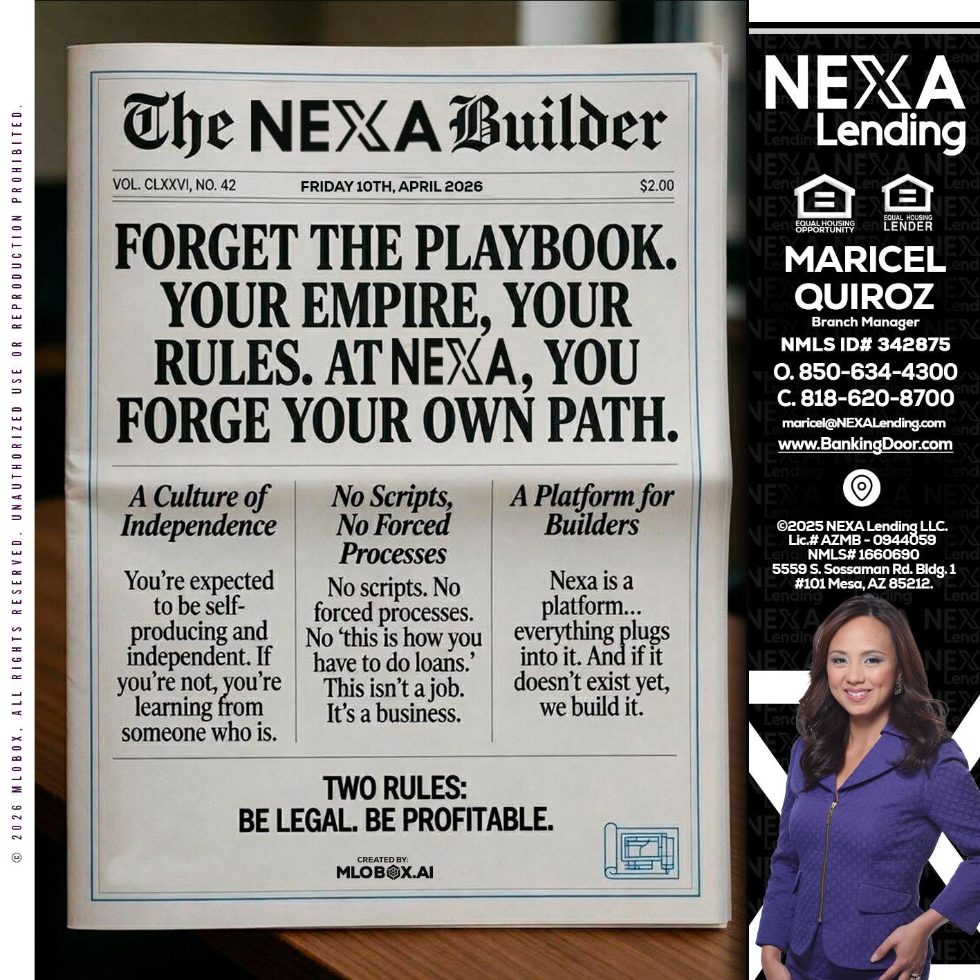 THE NEXA BUILDER - Maricel Quiroz -Branch Manager