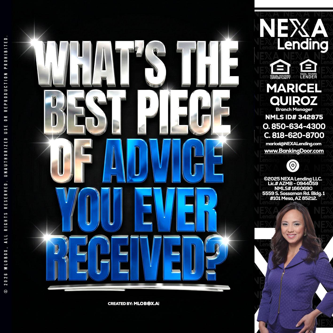 WHATS THE BEST - Maricel Quiroz -Branch Manager