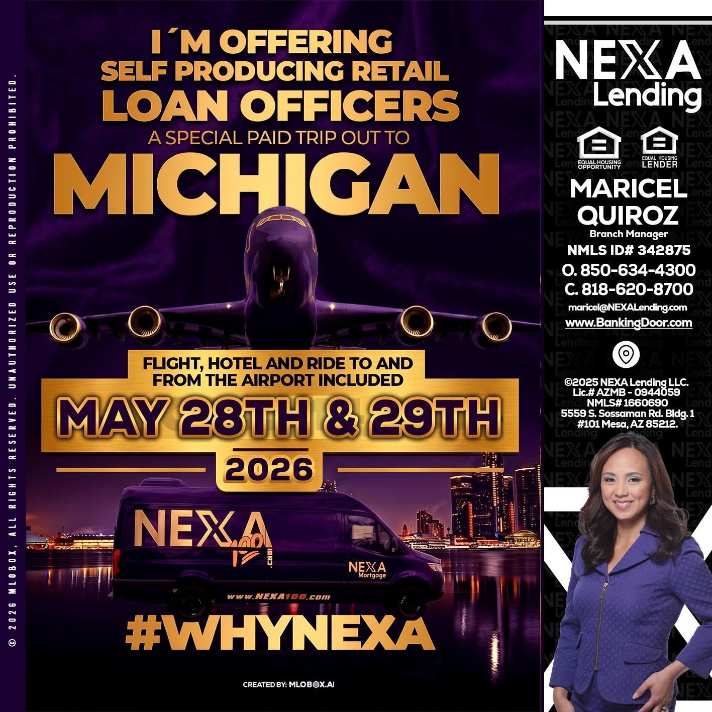 MICHIGAN - Maricel Quiroz -Branch Manager