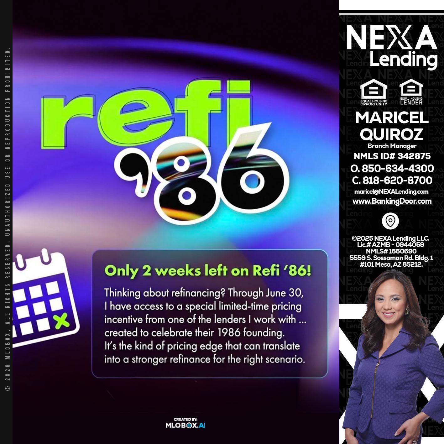 REFI 86 - Maricel Quiroz -Branch Manager