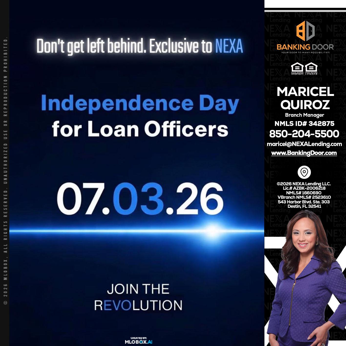 INDEPENDENCE DAY - Maricel Quiroz -Branch Manager
