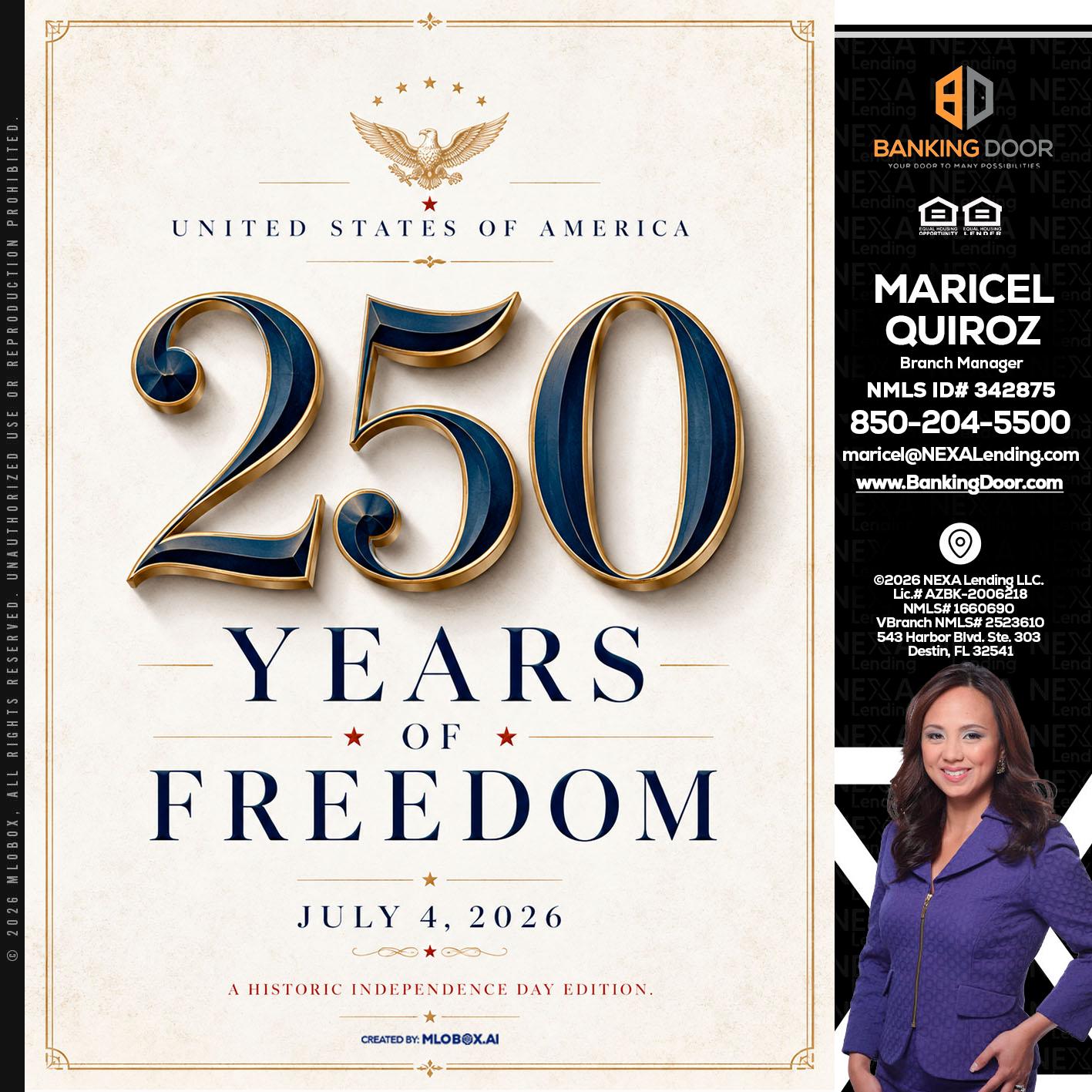 250 YEARS - Maricel Quiroz -Branch Manager