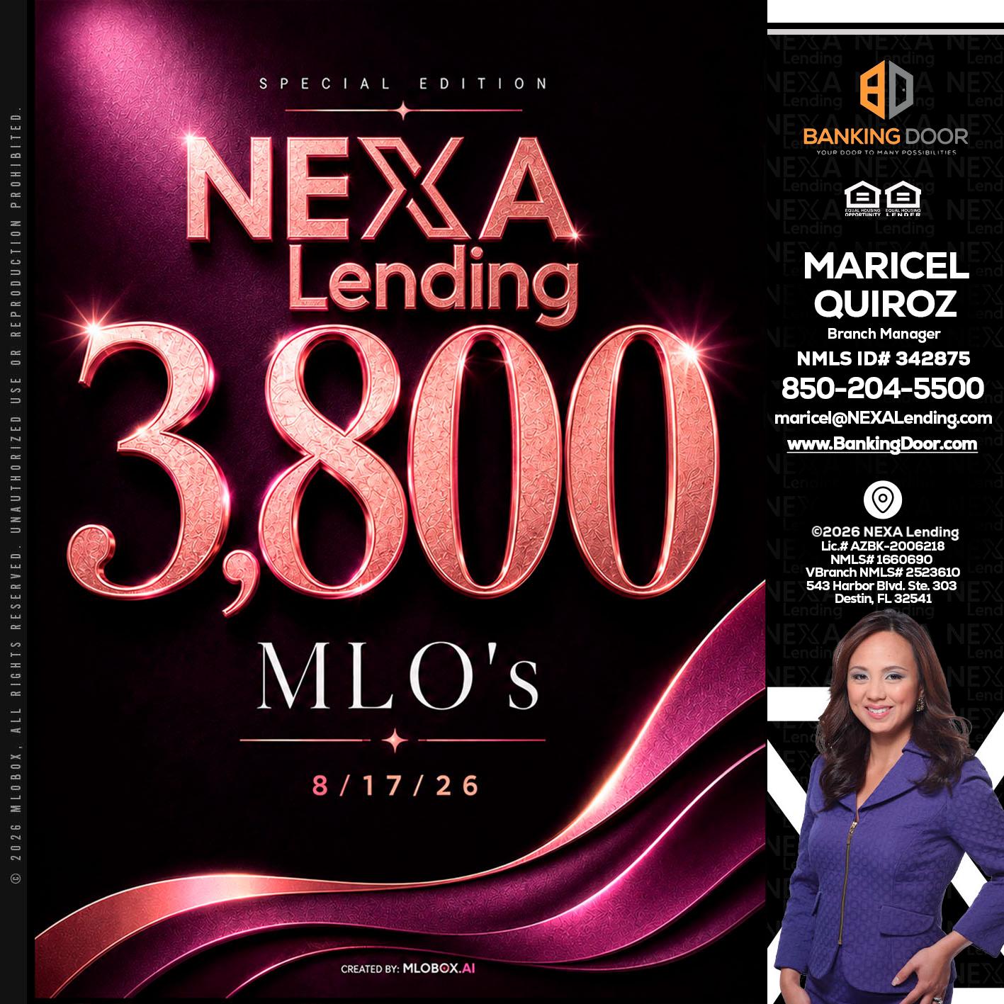 3800 MLOs - Maricel Quiroz -Branch Manager
