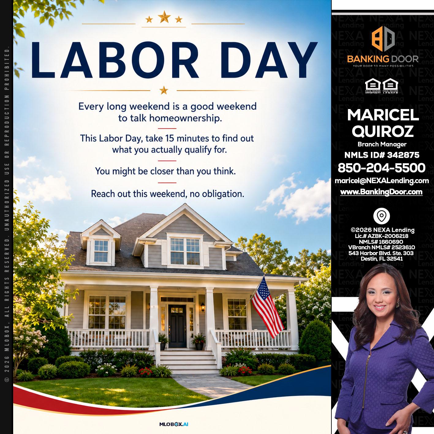 LABOR DAY - Maricel Quiroz -Branch Manager