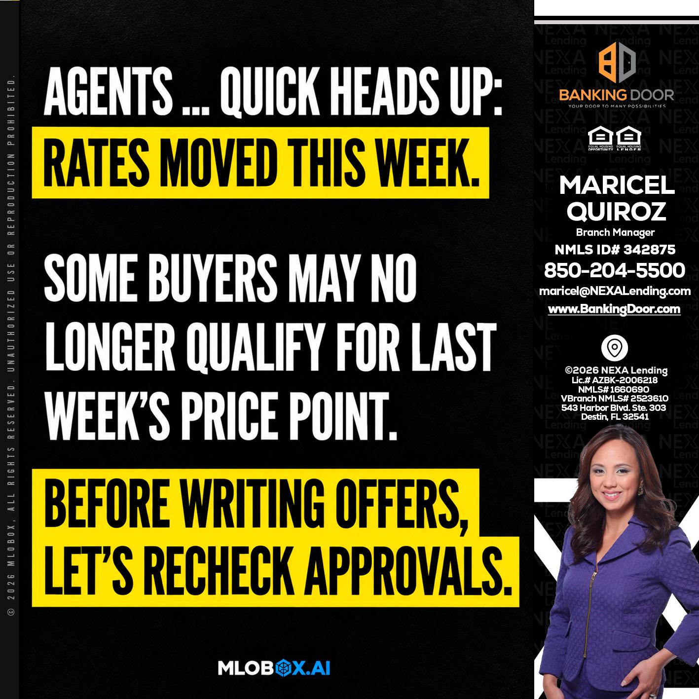 AGENTS QUICK - Maricel Quiroz -Branch Manager