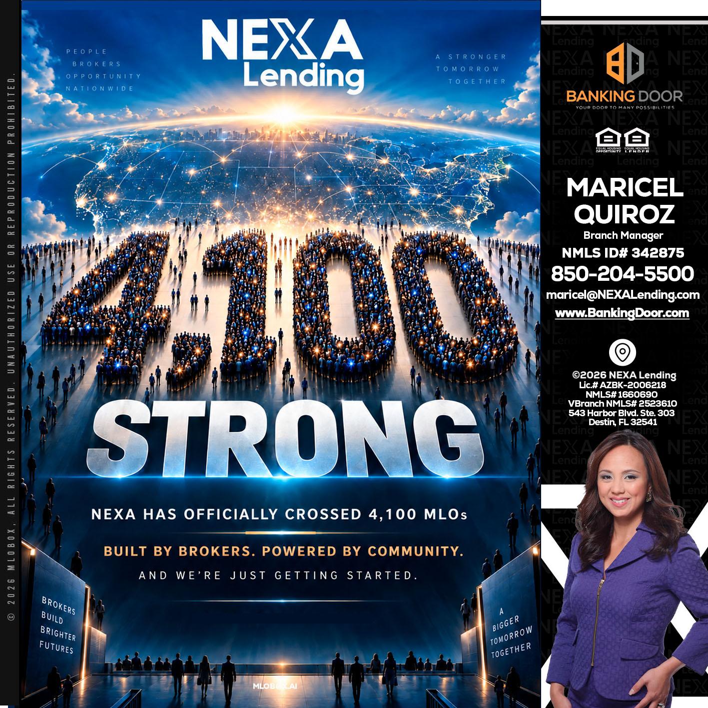 4,100 MLOs - Maricel Quiroz -Branch Manager
