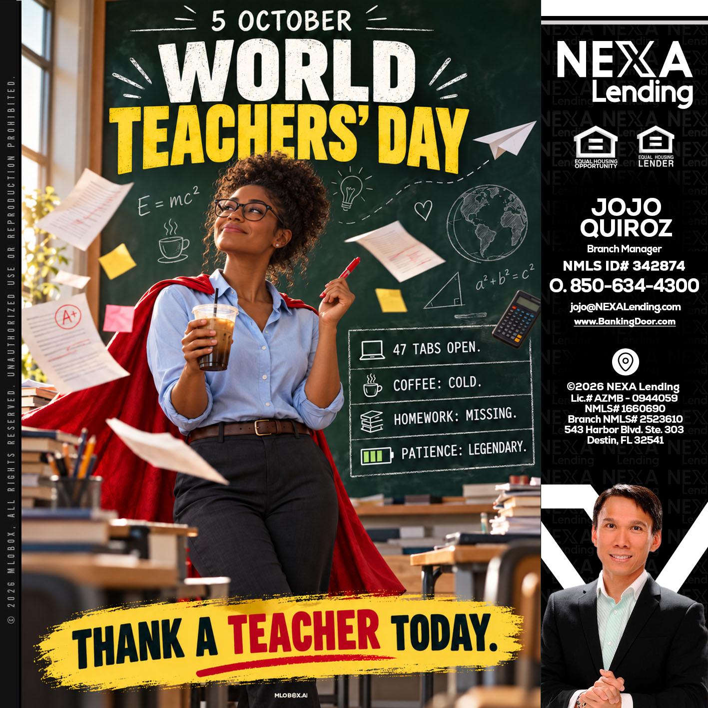 world teacher day - Maricel Quiroz -Branch Manager