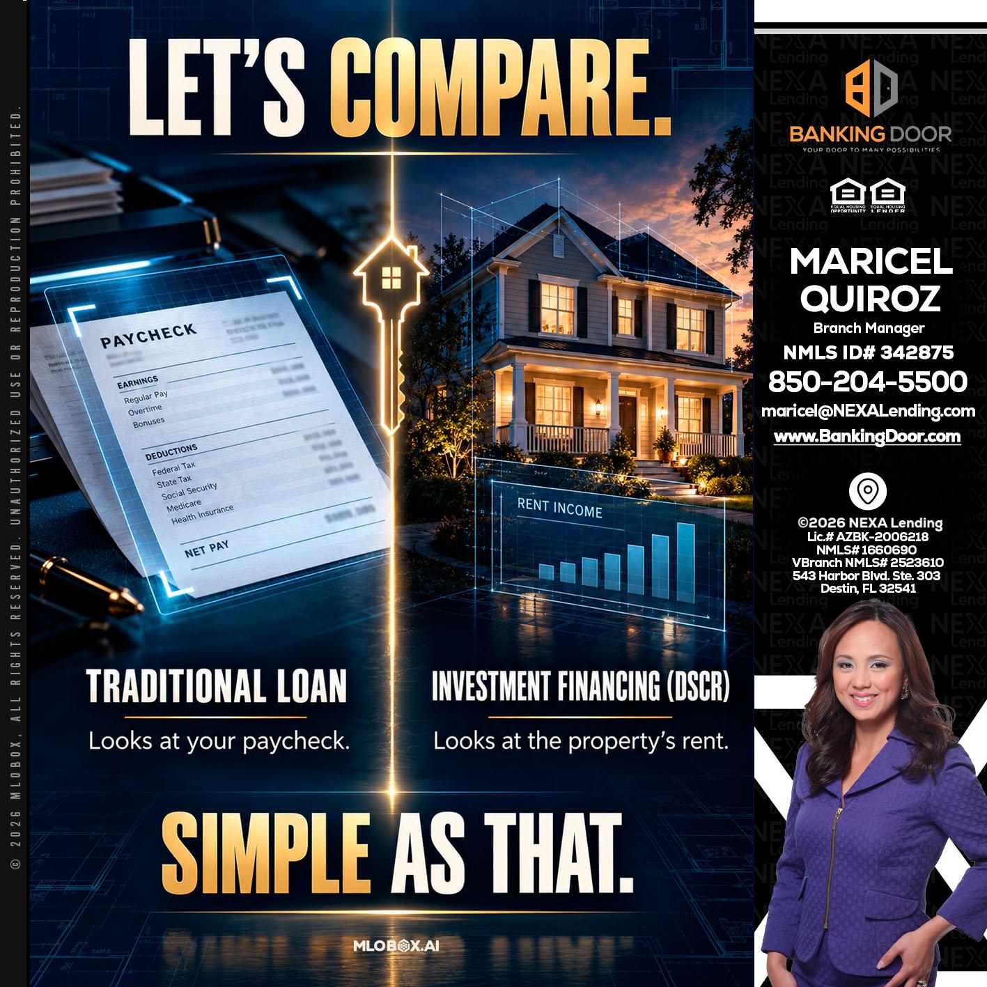 lets compare - Maricel Quiroz -Branch Manager