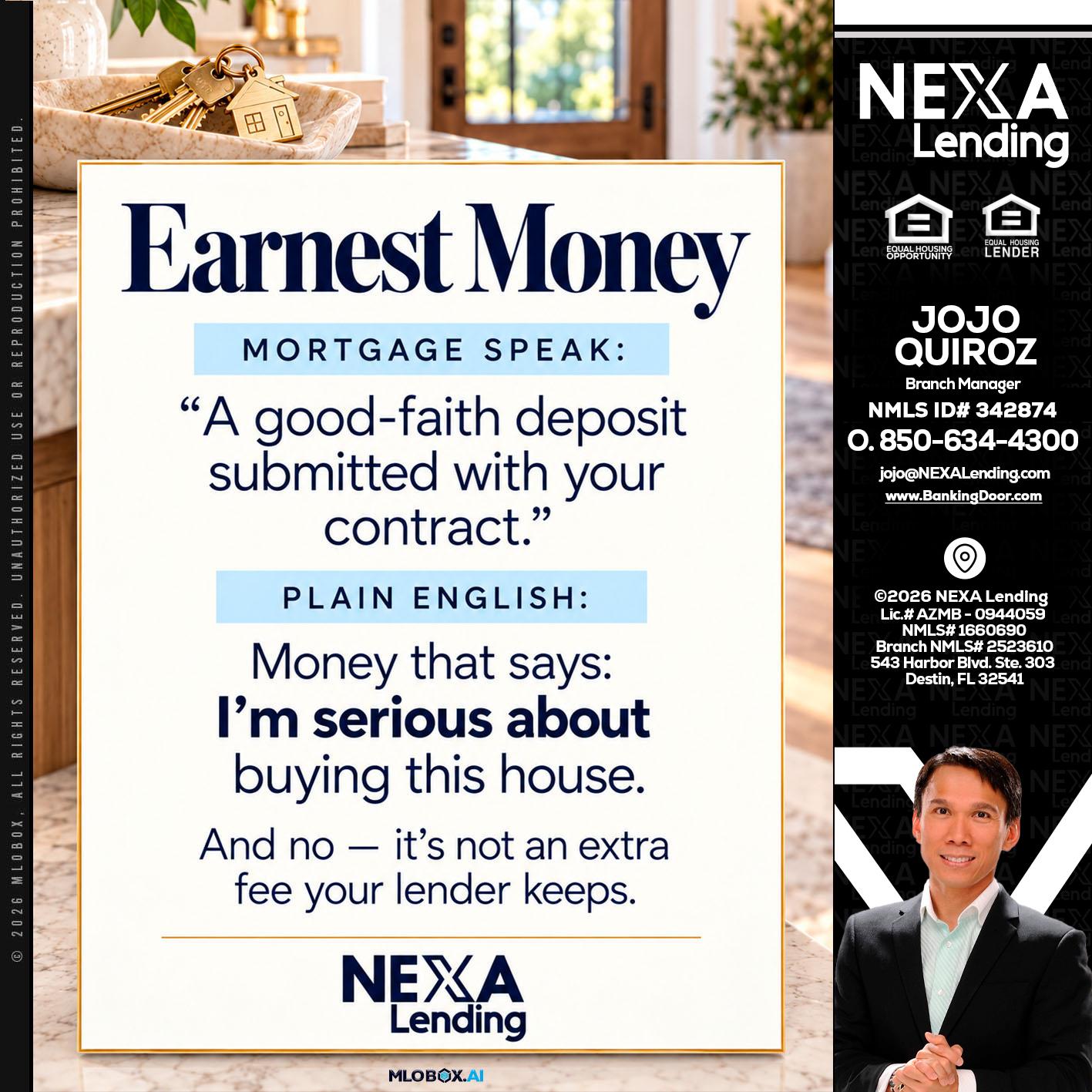 EARNEST MONEY - Maricel Quiroz -Branch Manager